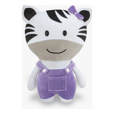 Zebra Safari De Pelúcia Plush 30cm Decoração Infantil Cor Lilás