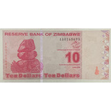 Zimbabue -10 Dólares De