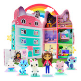 A Casa Mágica Da Gabby   6 Figuras  1 Livro E Casa Em Metal