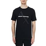 A|x Armani Exchange Camiseta Masculina Com Logotipo De Gola Redonda, Logotipo Acolchoado Preto, G
