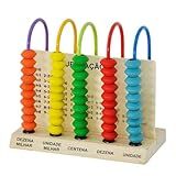 Ábaco Infantil Educativo 5 Colunas Escolar Brinquedo Madeira DMT6495 Dm Toys