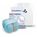 Abafador Ruído Auricular Infantil Confortável Bebê Cor Azul