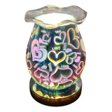 Abajur Difusor De Aromas Elétrico Love 3d Touch
