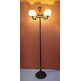 Abajur Pedestal Coluna Bronze Com 2 Cupula Tiffany - P2tiff