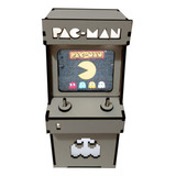 Abajur Temático Pac Man Modelo Fliperama Mdf Fonte+led Top