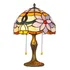 Abajur Tiffany Vitral Flores Colorido Base Bronze Trabalhado