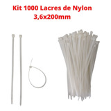 Abraçadeira De Nylon 3 6mm X 200mm   Kit 1000  unid Cor Branco