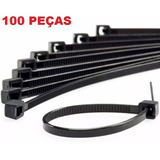 Abraçadeira Plást Nylon Preta Emb 100 Pçs 300mm X 4 8mm Cor Preto