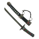 Abridor De Cartas Mini Katana Preta Enfeite Decorativo