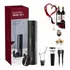 Abridor De Vinho Garrafa Automático Elétrico Kit 4 Peças Cor Preto