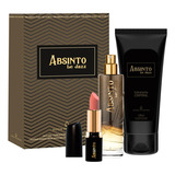 Absinto Le Jazz Shot 30ml Deo Colônia Feminino Água De Cheiro Perfume 30ml + 100ml + Batom Nude Luxuoso Lindo Fragrância Delicada Volume Da Unidade 30 Ml