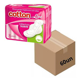 Absorvente Feminino Cotton Com Aba Suave Atacado Caixa C 60 Cotton   Unidade   1