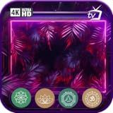 Abstrato Neon Rosa Roxo