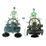 Ação-aquário Ornamento Esqueleto Pirata Capitão Tanque De Pe
