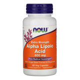 Ácido Alfa Lipóico 600mg Now Foods 60veg Caps Sabor Sem Sabor