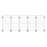 Açomix 30 044 02 Cercado Portátil Pet Cães Cachorro 5 Módulos Dobrável Linear Cor Branco
