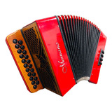 Acordeon 8 Baixos 21 Botões Minuano 8 21   Gaita De Botão   Cor Vermelho