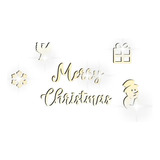 Acrílico Decorativo Espelhado Dourado Feliz Natal Em Inglês