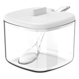 Açucareiro Break Porta Açúcar Com Colher 200ml Quadrado 0u Cor Branco