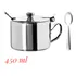 Açucareiro Inox Com Tampa Colher Pote Açucar 450ml Premium