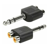 Adaptador 2 Rca Femea Para P10 Stereo Macho Unidade