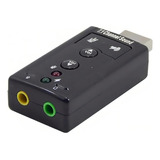 Adaptador De Som Usb 2.0 Externo Exbom Usom Placa De Som Usb Cor Preto