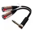 Adaptador Divisor Splitter P10sts + 2 Jacks P10 Estéreo 20cm