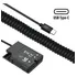 Adaptador Dummy Pd Ep-5a Bateria Nikon En-el14 Espiral Usb-c Cor Preto