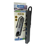 Adaptador Hub Extensor 8 Em 1 Tipo C Hdmi Usb Lan 100mbps