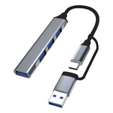Adaptador Hub Tipo C 4 Em 1 Usb 3 0 Usb c Entrada Dupla Usb