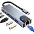 Adaptador Hub Tipo-c 6 Em 1 / Hdmi, 2x Usb, Lan E Tipo-c Cor Cinza-escuro