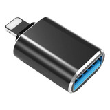 Adaptador Otg Plug Usb 3 0 Para Lightning iPhone iPad Ios 13 Cor Preto