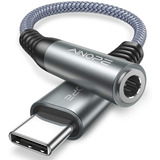 Adaptador Usb c Para P2 3 5mm Auxiliar 32 Bits 384 Khz 15 Cm Cor Preto