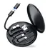 Adaptador Usb C Para Usb Lightning Micro Kit Estojo Com Cabo Cor Preto