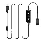 Adaptador Usb De Fone De Ouvido, Cabo Qd De Desconexão Rápida, Adaptador Usb A Para Fone De Ouvido Plantronics Qd Com Fio Com Controles De Volume Em Linha Para Computador, Laptop, Pc, Mac, Voip,