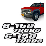 Adesivo 6-150 Turbo Caminhão Gmc Emblema Cromado Alto Relevo
