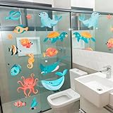 Adesivo Box De Banheiro Infantil Peixe Colorido Fundo Do Mar