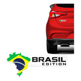 Adesivo Cromado Brasil Edition Emblema Resinado Universal