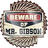 Adesivo De Para-choque Engraçado Cuidado Com O Sr. Gibson Adesivo Engraçado 10 Pçs Adesivos Pretos E Brancos Para O Seu Carro (tamanho: 6x9cm)