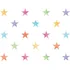 Adesivo De Parede Estrela Aquarela Decoração 72unid. 7cm. Cor 6 Cores