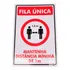 Adesivo De Sinalização Fila Única Mantenha Distância Mínima