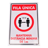 Adesivo De Sinalização Fila Única Mantenha Distância Mínima