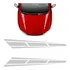 Adesivo Do Capô Faixa Carro Tuning Racing Universal Prata