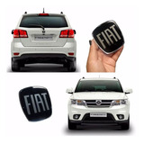 Adesivo Emblema Fiat Black Dianteiro E Traseiro Freemont