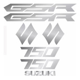 Adesivo Faixa Lateral Resinado Suzuki Gsr 750 Kit Prata