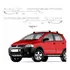 Adesivo Faixa Prata Volkswagen Crossfox 2008 Vermelho