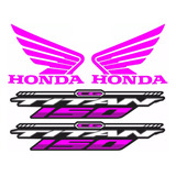 Adesivo Kit Faixa Honda Cg Titan 150 Resinado Model Asa Rosa