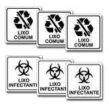 Adesivo Lixo Comum Infectante Fundo Transparente 10cm X 10cm