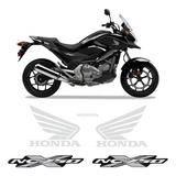 Adesivo Moto Honda Nc 750x 2011/2016 Emblema Prata Refletivo