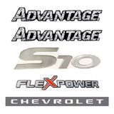 Adesivo S10 Prata + Laterais Advantage + Flex + Faixa